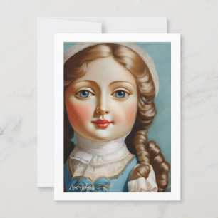 Vintage Style Art Doll Postcard