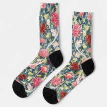 Vintage Style Art Floral Flowers Socks
