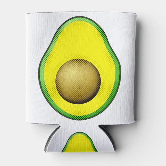 Vintage Style Avocado Drawing Can Cooler (Front)