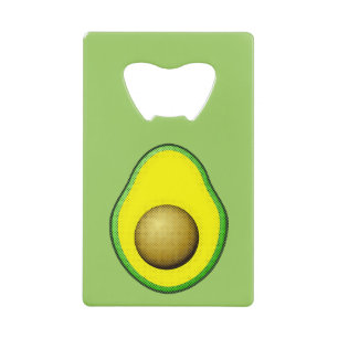 Vintage Style Avocado Drawing Credit Card Bottle Opener