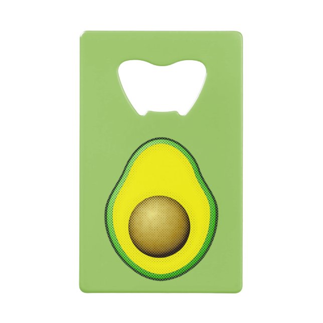 Vintage Style Avocado Drawing Credit Card Bottle Opener (Front)