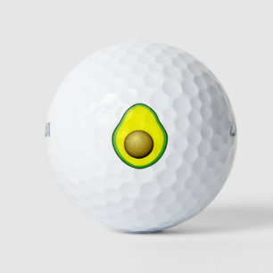 Vintage Style Avocado Drawing Golf Balls