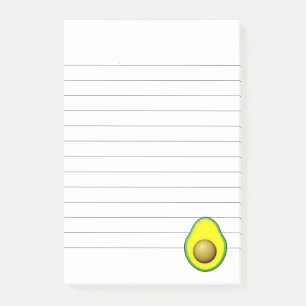 Vintage Style Avocado Drawing Lined Post-it Notes