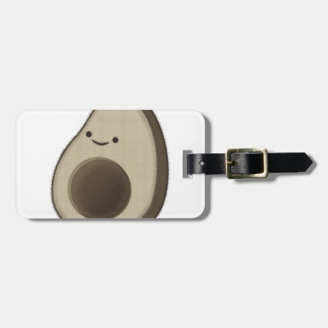 Vintage Style Avocado Drawing Luggage Tag (Front Horizontal)