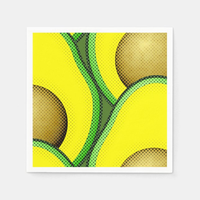 Vintage Style Avocado Drawing Napkin (Front)
