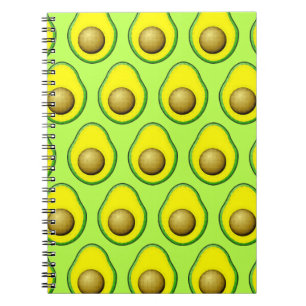 Vintage Style Avocado Drawing Pattern Notebook