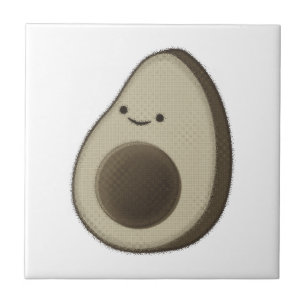 Vintage Style Avocado Drawing Tile