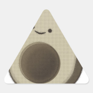 Vintage Style Avocado Drawing Triangle Sticker