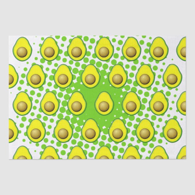 Vintage Style Avocado Drawing Wrapping Paper Sheet (Front)