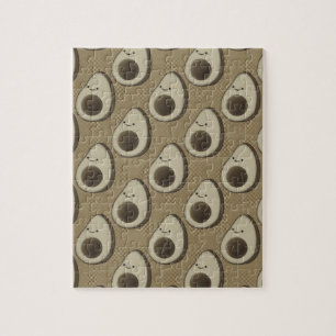 Vintage Style Avocado Pattern Jigsaw Puzzle