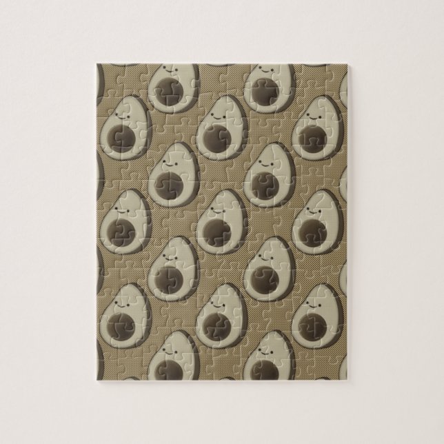 Vintage Style Avocado Pattern Jigsaw Puzzle (Vertical)
