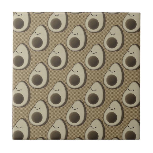 Vintage Style Avocado Pattern Tile (Front)