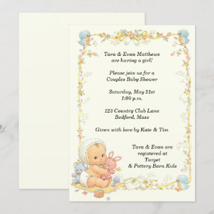 vintage Style Baby Shower Invitation