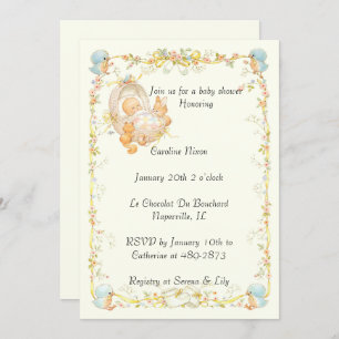 vintage Style Baby Shower Invitation