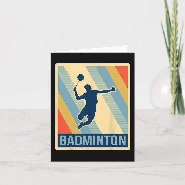 Vintage Style Badminton T Shirt  Card (Front)
