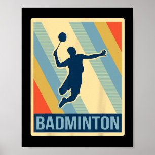 Vintage Style Badminton T Shirt Poster