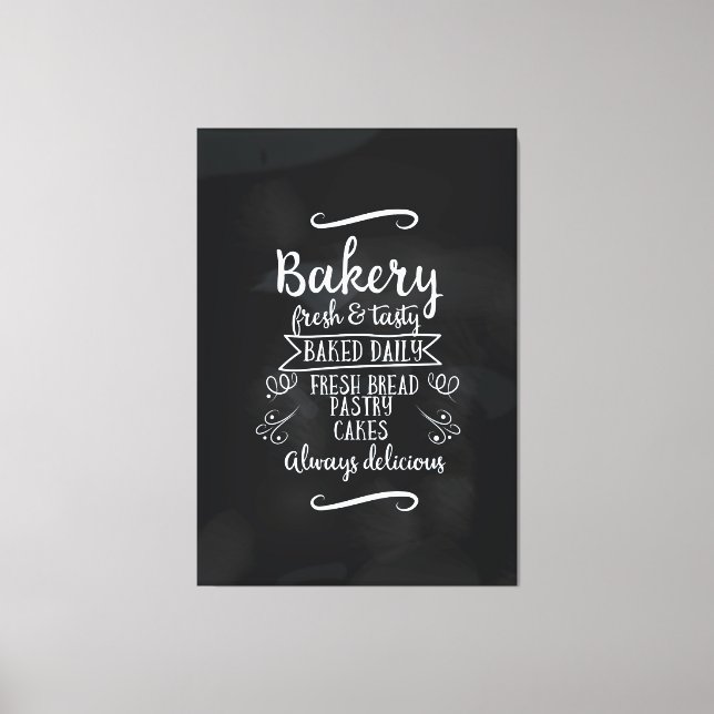 Vintage style Bakery Chalkboard poster Canvas Print (Front)