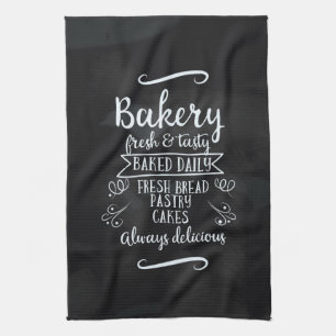 Vintage style Bakery Chalkboard poster Kitchen Towel