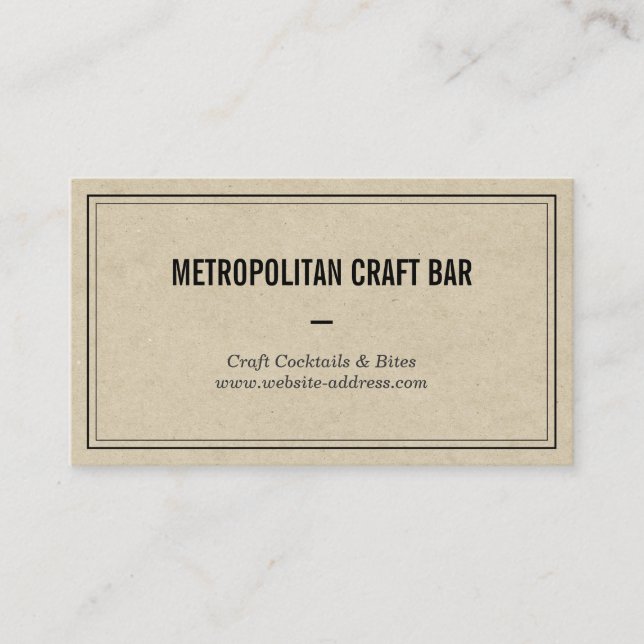 Vintage Style Bar, Restaurant Business Card (Front)