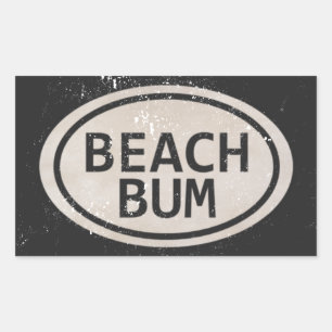 Vintage Style Beach Bum Beach Tag Stickers