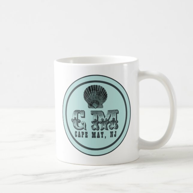 Vintage Style Beach Cape May NJ Tag Mug (Right)