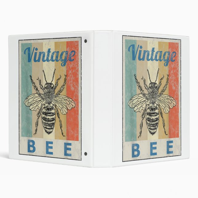 Vintage Style Bee Queen Honey Beekeeper Beekeeping Binder (Background)