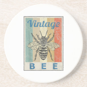 Vintage Style Bee Queen Honey Beekeeper Beekeeping Coaster