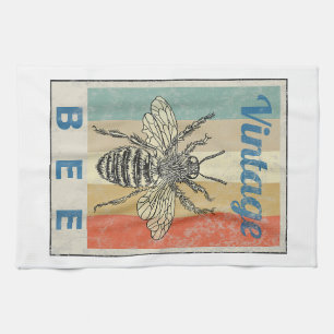 Vintage Style Bee Queen Honey Beekeeper Beekeeping Kitchen Towel