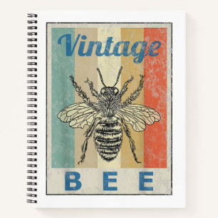 Vintage Style Bee Queen Honey Beekeeper Beekeeping Notebook