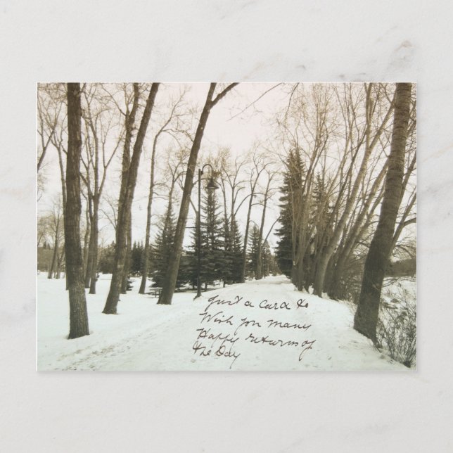 Vintage style Birthday postcard with handwriting (Front)