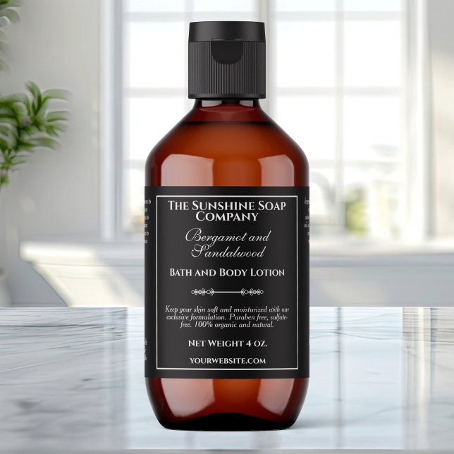 Vintage Style Black Cosmetics Bottle Label (Creator Uploaded)