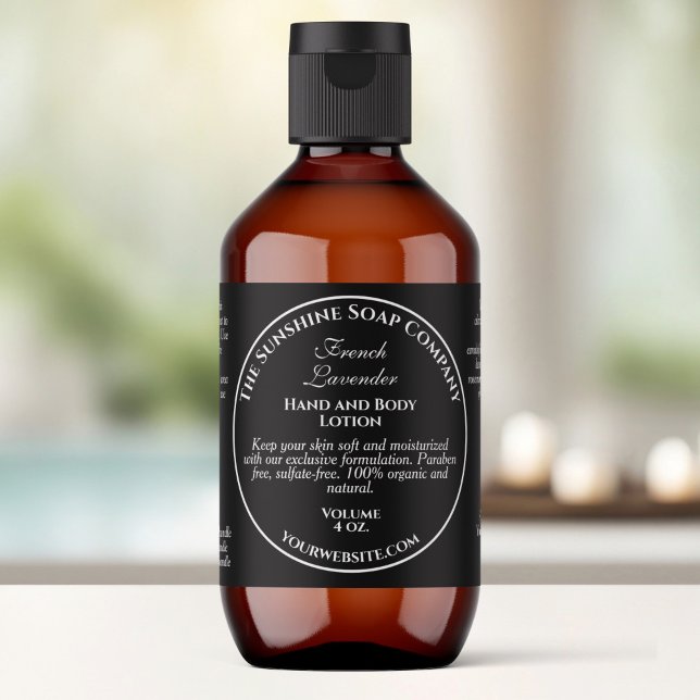 Vintage Style Black Cosmetics Bottle Label (Creator Uploaded)