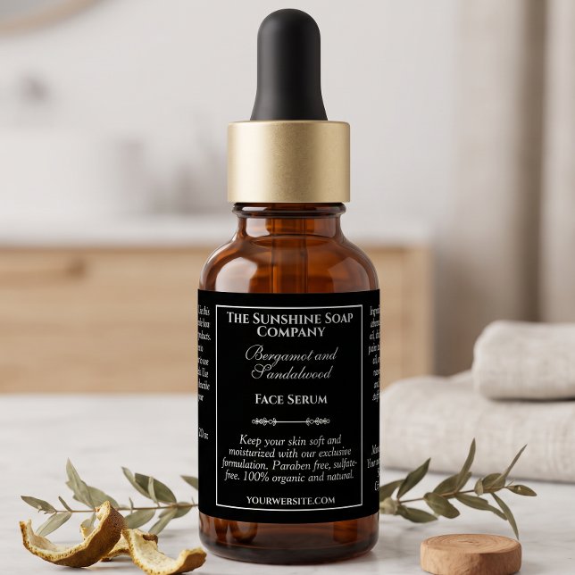 Vintage Style Black Dropper Bottle Label (Creator Uploaded)