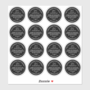 Vintage style black w white text label 1.75 inch