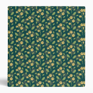 Vintage-style blue color botanical pattern  3 ring binder