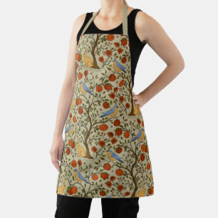 Vintage-style blue color botanical pattern  apron