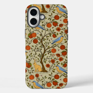 Vintage-style blue color botanical pattern  Case-M iPhone 16 Plus Case