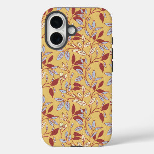 Vintage-style blue color botanical pattern Case-M iPhone 16 Case