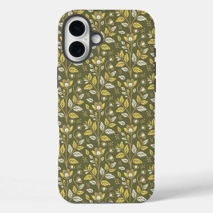 Vintage-style blue color botanical pattern  Case-M iPhone 16 Plus Case