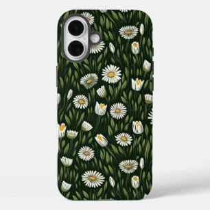 Vintage-style blue color botanical pattern  Case-M iPhone 16 Plus Case