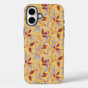 Vintage-style blue color botanical pattern  Case-M iPhone 16 Plus Case