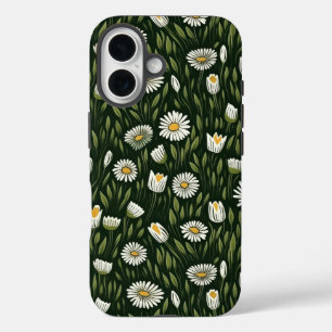 Vintage-style blue color botanical pattern Case-M iPhone 16 Case