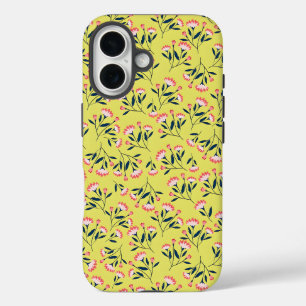 Vintage-style blue color botanical pattern Case-M iPhone 16 Case