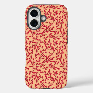 Vintage-style blue color botanical pattern  Case-M iPhone 16 Case