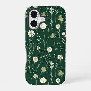 Vintage-style blue color botanical pattern Case-M iPhone 16 Case