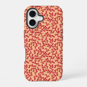 Vintage-style blue color botanical pattern Case-M iPhone 16 Case