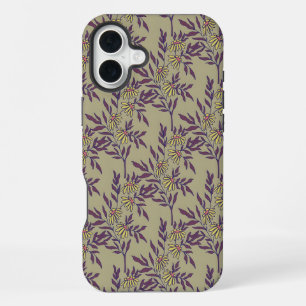 Vintage-style blue color botanical pattern Case-M iPhone 16 Plus Case