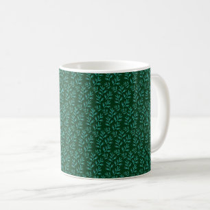 Vintage-style blue color botanical pattern coffee mug