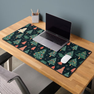 Vintage-style blue color botanical pattern desk m mat