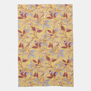 Vintage-style blue color botanical pattern kitche kitchen towel